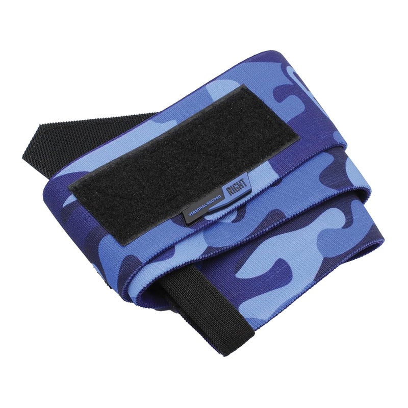 PR Personal Record Elbow Wraps for Weightlifting - Heavy Duty Construction, 25% More Elasticity, Reinforced Stitching, Extra Wide Fastener, Easy to Adjust, (Blue Camo) - Image 5